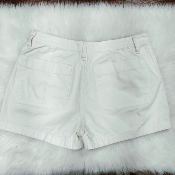 Madewell Denim High Waisted Casual Coastal Mom Shorts Cream Womens Size 30 - Picture 6 of 10